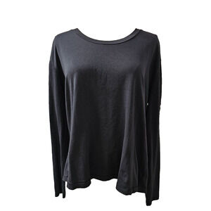 NEW Neu Nomads‎ Black Ultra-Soft SeaCell Long Sleeve Crewneck Tee Womens Small